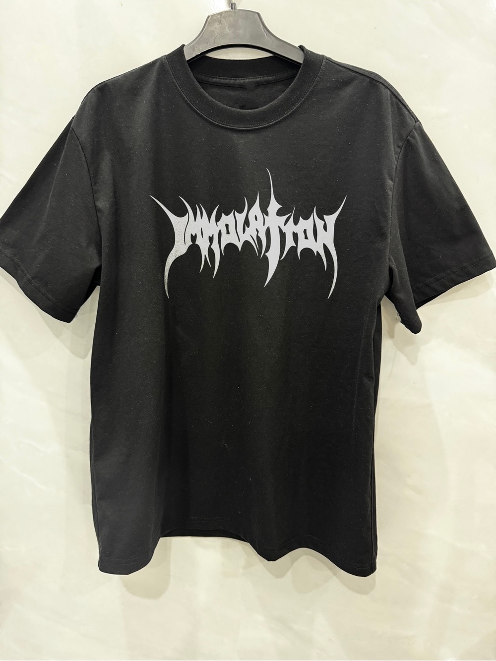 Gildan Black Short-Sleeve Tee with White Graphic Logo